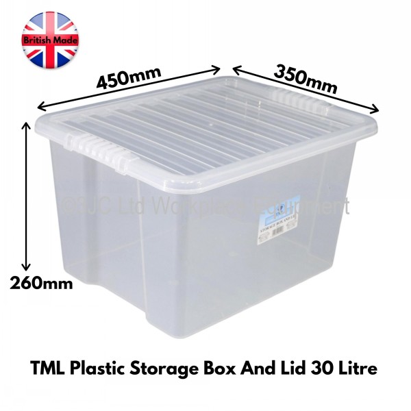 TML Clear Plastic Storage Box & Lid Size 06 (30 Litre) 3JC