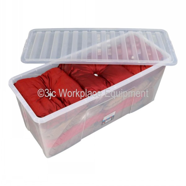 Wham Crystal Plastic Storage Box & Lid Size 20 133 Litre 3JC