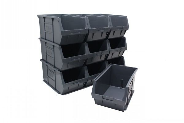 20-Pack Small Grey Plastic Storage Bins – Perfect For Garage Shelving & Organizing Small Parts