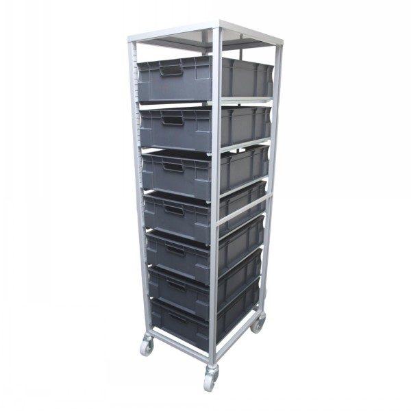 Euro Box Rack Euro Box Trolley with 7 x 35L Euro Boxes | 3JC