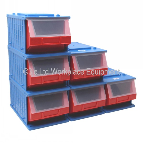 Dust Resistant Stacking Parts Bin In Case 3JC