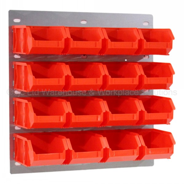 ProBin Size 02 Plastic Parts Bins & Wall Panel Set 01 3JC