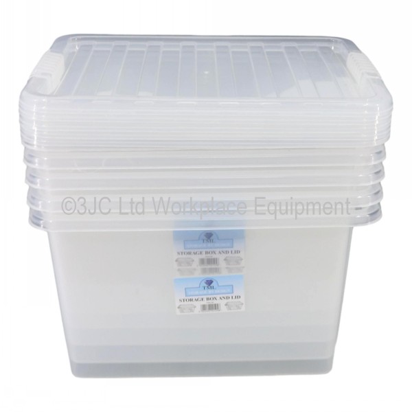 TML Clear Plastic Storage Box & Lid Size 06 (30 Litre) 3JC