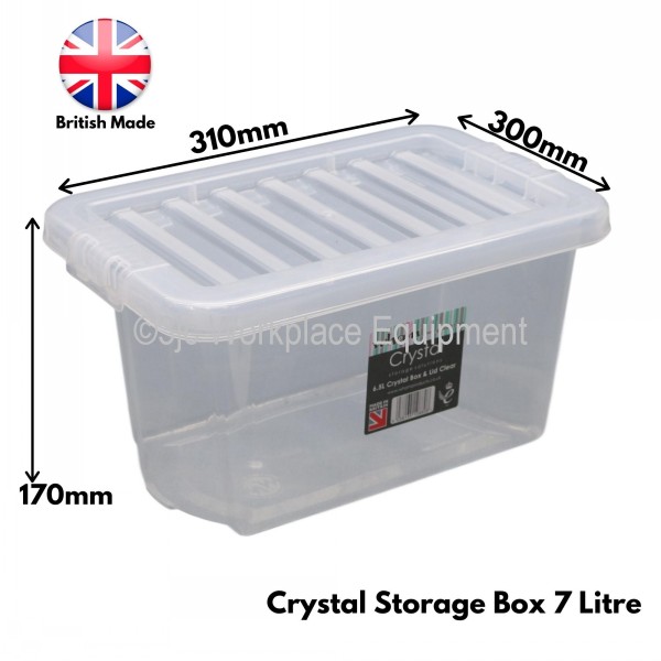 Wham Crystal Plastic Storage Box & Lid Size 02 (7 Litre) 3JC