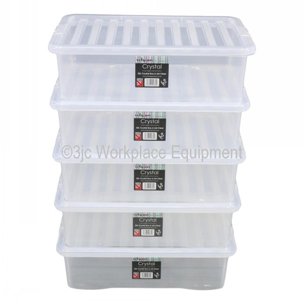 Wham Crystal Plastic Storage Box & Lid Size 10 (32 Litre) 3JC