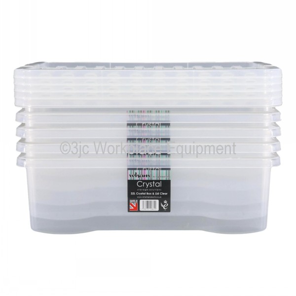 Wham Crystal Plastic Storage Box & Lid Size 10 (32 Litre) 3JC