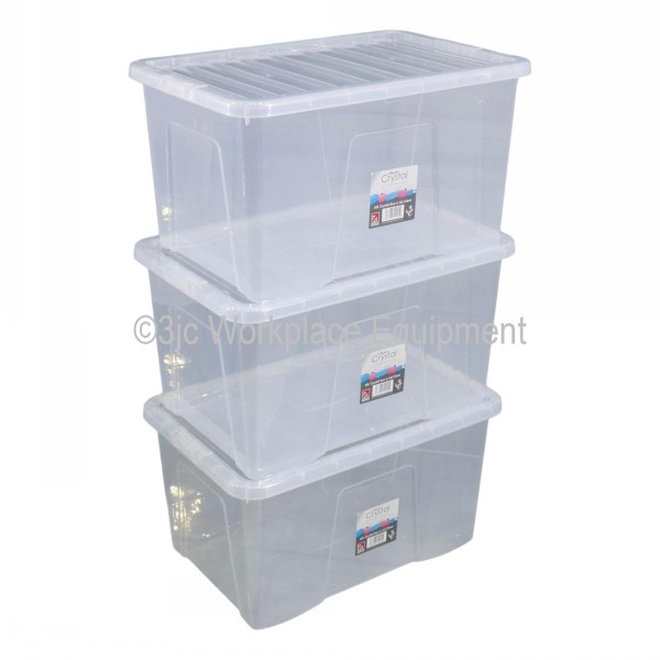 Wham Crystal Plastic Storage Box & Lid Size 16 (60 Litre) 3JC