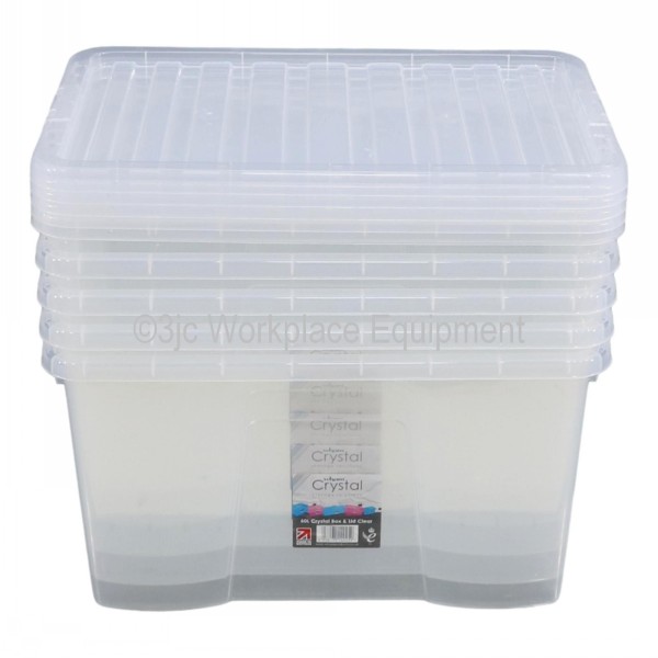 Wham Crystal Plastic Storage Box & Lid Size 16 (60 Litre) 3JC