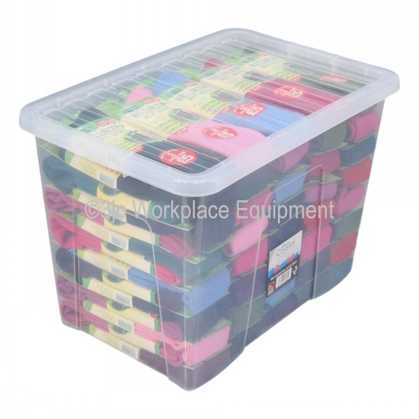 Wham Crystal Plastic Storage Box & Lid Size 18 (80 Litre) 3JC