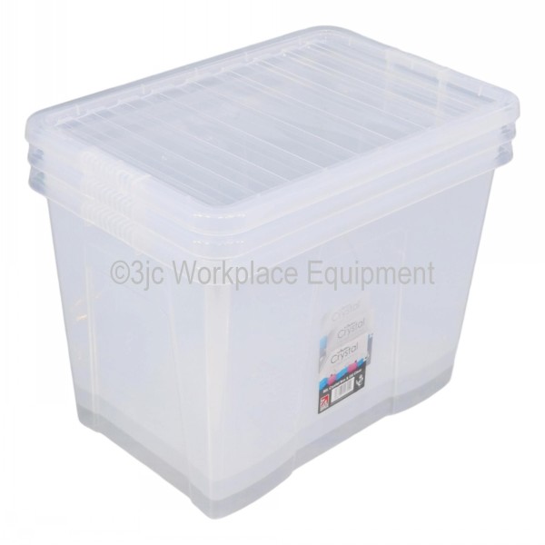 Wham Crystal Plastic Storage Box & Lid Size 18 (80 Litre) 3JC