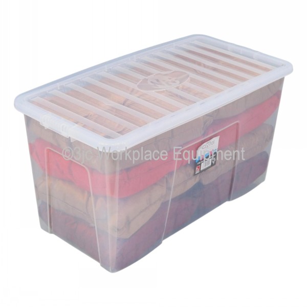Wham Crystal Plastic Storage Box & Lid Size 19 110 Litre 3JC