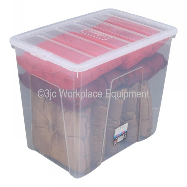 Wham Crystal Plastic Storage Box & Lid Size 21 160 Litre 3JC