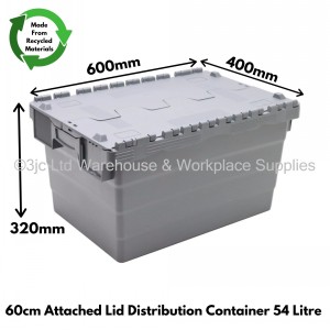 Used 4 x Pack Distribution Container 60cm 54 Litre