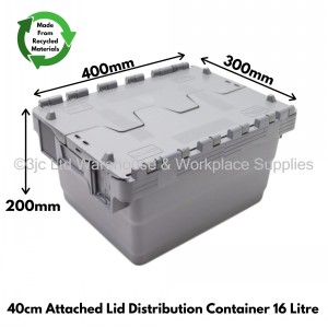 Attached Lid Distribution Container 40cm 16 Litre