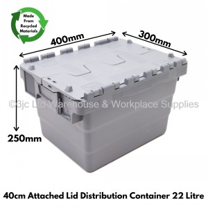 Attached Lid Distribution Container 40cm 22 Litre