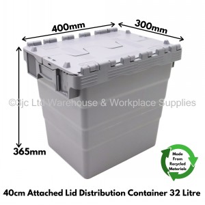 Attached Lid Distribution Container 40cm 32 Litre