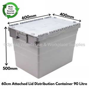 Attached Lid Distribution Container 60cm 90 Litre