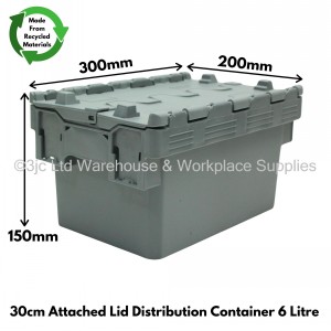 Attached Lid Distribution Container 30cm 06 Litre