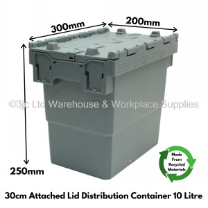 Attached Lid Distribution Container 30cm 10 Litre