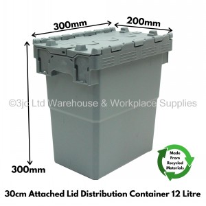 Attached Lid Distribution Container 30cm 12 Litre