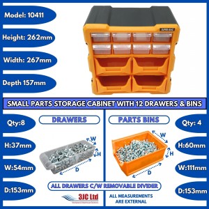 Storr Parts Storage Cabinet Organiser 12 Drawer & Bin