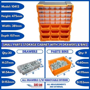 Storr Parts Storage Cabinet Organiser 39 Drawer & Bin
