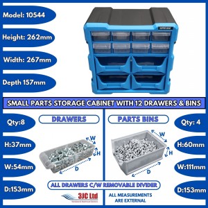 Storr Parts Storage Cabinet Organiser 12 Drawer & Bin