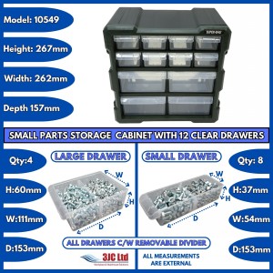 Storr Parts Storage Cabinet Organiser 12 Drawer.