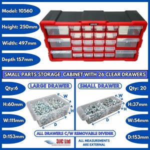 Storr Parts Storage Cabinet Organiser 26 Drawer