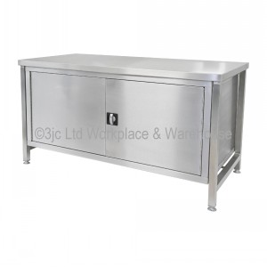 Stainless Steel Workbench With Full Width Cupboard