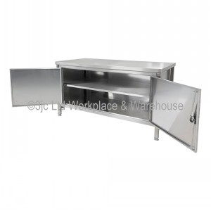 Stainless Steel Workbench With Full Width Cupboard