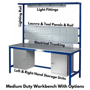 Medium Duty Workbench: Galvanised Steel Top