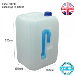 Plastic Jerry Can 10 Litre With Spout & Cap