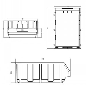 OrangaBin Plastic Parts Storage Bin Size 9