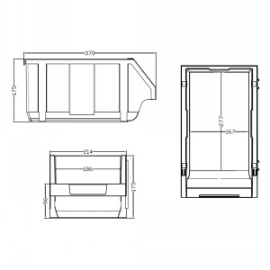 OrangaBin Plastic Parts Storage Bin Size 5