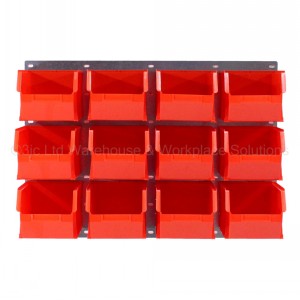 ProBin Size 10 Plastic Parts Bins & Wall Panel Set