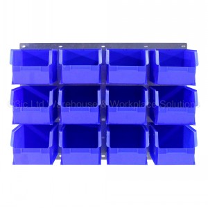 ProBin Size 12 Plastic Parts Bins & Wall Panel Set