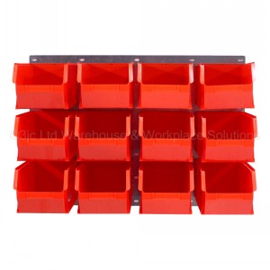 ProBin Size 12 Plastic Parts Bins & Wall Panel Set