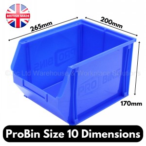 ProBin Size 10 Plastic Parts Bins & Wall Panel Set