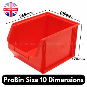 ProBin Size 10 Plastic Parts Bins & Wall Panel Set
