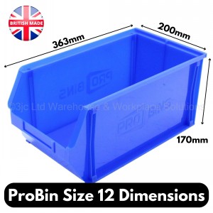 ProBin Size 12 Plastic Parts Bins & Wall Panel Set