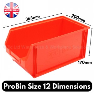 ProBin Size 12 Plastic Parts Bins & Wall Panel Set