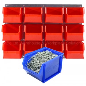 ProBin Size 10 Plastic Parts Bins & Wall Panel Set