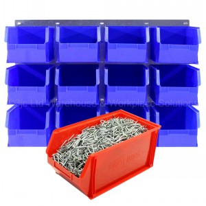 ProBin Size 12 Plastic Parts Bins & Wall Panel Set