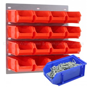 ProBin Size 04 Plastic Parts Bins & Wall Panel Set 01