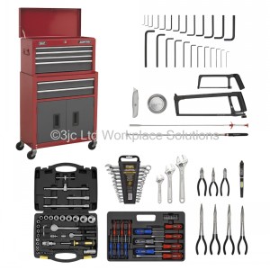 Sealey Topchest & Rollcab With 128pc Hand Tool Kit