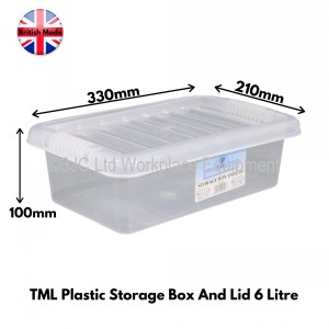 TML Clear Plastic Storage Box & Lid Size 01 (6 Litre)
