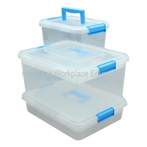 TML Clear Plastic Storage Box & Clippy Lid Set Of 3
