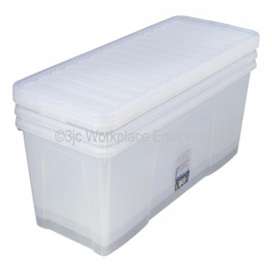Pack of 2 - 133 Litre Extra Large Long Plastic Storage Boxes with