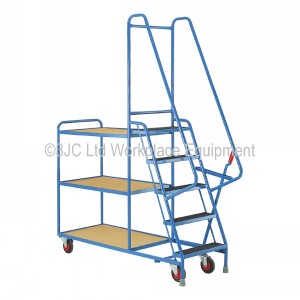 2034A Tray Trolley With Steps Ply Shelves